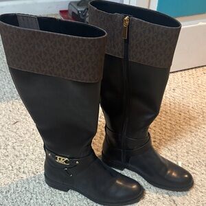 Michael Kors Black and Brown Leather Boots